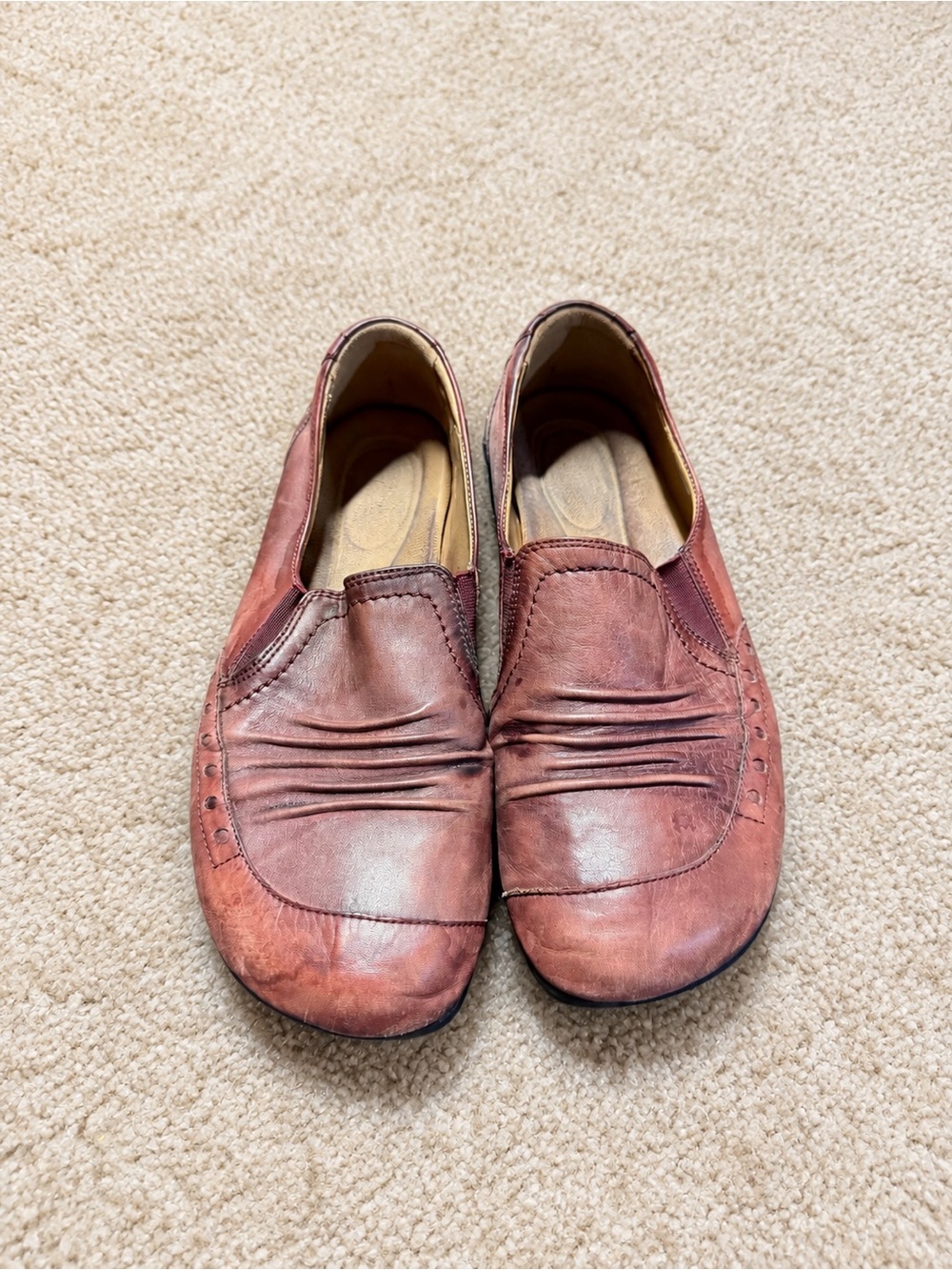 Kalso Earth Shoe Shake Merlot Leather Slip On Comfort Shoes 9.5